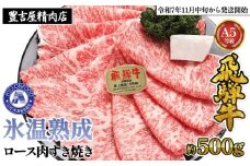 約500gロース肉すき焼き【11月中旬から発送開始】　氷温（R）熟成　飛騨牛A5等級  プロトン凍結 [No.524] ／ 牛肉 ブランド牛 岐阜県 特産