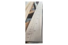 木の身長計〈 尺付き 〉(クルミ) [No.460] ／ 天然木 くるみ 胡桃 岐阜県