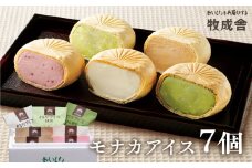 ＜牧成舎＞手焼き最中アイスセット（7個入） アイスクリーム アイス モナカアイス もなかアイス クリスマス スイーツ デザート 和菓子 洋菓子 飛騨市  日時指定可