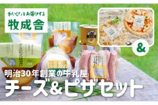 ＜牧成舎＞飛騨のナチュラルチーズ＆チーズたっぷりピザ＆ヨーグルトセット 乳製品 人気 お楽しみ 詰め合わせ