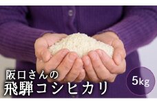 特別栽培米 令和7年産 飛騨産 コシヒカリ 5kg 単品 米 新米 阪口農園  特A こしひかり 阪口農園 米 白米 こめ コメ ごはん 飛騨市 5キロ 14000円［Q1839_25]