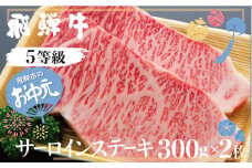 【お中元贈答用】飛騨牛 サーロインステーキ 5等級 A5 計600g(2枚)（真空パック） 牛肉 和牛 肉の沖村