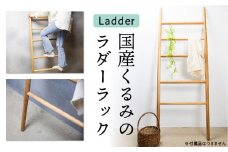 Ladder 国産くるみ 木製はしご はしご ハンガーラック ラダーラック インテリア
