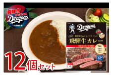 中日ドラゴンズコラボ 飛騨牛カレー 12食 常温保存  常備食 レトルト カレー
