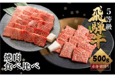 《すぐ届く!! 日時指定可》 飛騨牛ロース・うでもも食べ比べセット(焼肉)　計500g 焼き肉 BBQ 国産牛 国産 牛肉 肉 厳選 熟成 贈答用