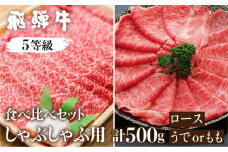 《1週間程度で発送》日時指定可能 飛騨牛ロース・うでもも食べ比べセット(しゃぶしゃぶ)　計500g しゃぶしゃぶ用 国産牛 国産 牛肉 肉 厳選 熟成 贈答用