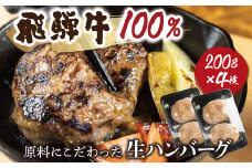 飛騨牛100％ 原料にこだわった 生ハンバーグ 200g×3枚　ハンバーグ 飛騨牛 和牛 牛肉 ボリューム重視 贈り物 ギフト 飛騨市