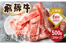 【定期便】飛騨牛 切り落としスライス500g 6回お届け 焼肉 牛肉 肉  訳あり 不揃い 部位おまかせ 焼き肉 和牛 すき焼き 肉じゃが 炒め物 煮物 ギフト 贈り物