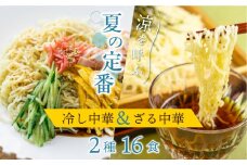 《先行予約》【6～8月発送】ラーメン 麺の清水屋 夏季限定セット 冷やし中華 ざる中華 2種 16食 麺の清水屋 seas9