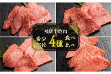 飛騨牛 5等級 希少部位 焼肉4種 食べ比べセット 計1.2kg ( ヒレ / ランプ / イチボ / 心芯 / 各300g) 4種 焼肉用 古里精肉店 A5 a5 牛肉 肉 国産 BBQ ブランド牛 お取り寄せグルメ ギフト セット お楽しみ 100000円 10万円 飛騨市［Q2850］
