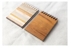 飛騨の木リングノート/A7サイズ　しましま×一枚板　2冊セット