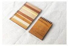 飛騨の木リングノート/A6＆A7 2冊セット ストラップ付き ノートブック 文房具 木製 一枚板 しましま 種類おまかせ