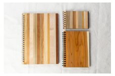 飛騨の木リングノート A5サイズ A6サイズ A7サイズ 3冊セット ノートブック 文房具 木製 一枚板 しましま 種類おまかせ