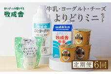 乳製品 定期便 6回＜牧成舎＞牛乳 ヨーグルト チーズ よりどりミニセット 4種 飛騨産生乳で作ったこだわりの乳製品セット 単身用 一人暮らし 2人暮らし ギフト まとめ買い