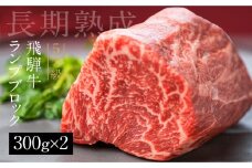 【2024年1-2月発送】飛騨牛 5等級 ランプブロック 300g×2 600g 和牛 国産 黒毛和牛 塊肉 ステーキ 赤身 希少部位 バーベキュー BBQ アウトドア ローストビーフ 古里精肉店謹製