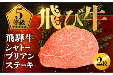 《飛び牛》 飛騨牛 5等級 シャトーブリアンステーキ150g 2枚 計約 300g 飛騨市推奨特産品 古里精肉店謹製 ヒレ フィレ A5 a5 高級 希少部位 牛肉 肉 和牛 国産 贈答 ギフト  2025年 a5 a5等級