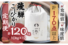 令和6年産 飛騨コシヒカリ 「その、一粒のために。」米 定期便 10kg 12ヶ月 年間 お米 10kg×12回 計120kg 精米 飯 ごはん 高級 ギフト 贈り物 白米 新米