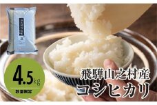 令和7年産 飛騨産 コシヒカリ 4.5kg こしひかり/ 米 お米 精米 こめ 新米 白米 精白米 新鮮 清水農園 飛騨市