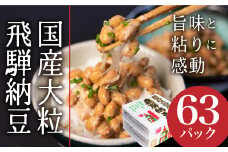 飛騨納豆 国産大豆の大粒 納豆　3パック×21　合計63パック