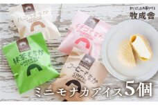 《年内発送》【訳あり】＜牧成舎＞飛騨の手焼き最中アイス ミニサイズ 60ml×5個 妹最中 モナカ 味おまかせセット 年内配送 年内お届け 12月 飛騨市