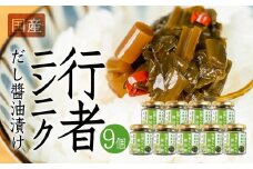【先行予約】5月下旬～1月中旬発送 行者ニンニクだし醤油漬け 9個  瓶詰 瓶詰め おつまみ おかず ご飯のお供 惣菜