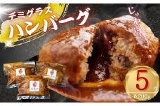 《簡易包装》飛米牛入りデミグラスソースハンバーグ 200g×5枚 簡単調理 温めるだけ 湯煎 レトルト 冷凍