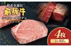 飛騨牛 5等級 シャトーブリアン ステーキ 160g  4枚