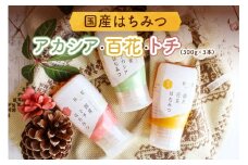 [ 国産はちみつ ] アカシア・百花・トチ ( 300g × 3本 ) はちみつ ハチミツ 蜂蜜 ハニー ボトル たれにくい 送料無料 秋田屋本店 [1017]  国産 100％ 百花蜜 ギフト 贈答 とち 使いやすい容器 食べ比べ 23000円