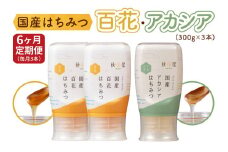 [6ヶ月定期便]《国産はちみつ》百花 アカシア (300g×3本) [1032]