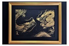 「一筆金双龍」絵師白道 作｜絵画 アート インテリア 手描き [0622] 
