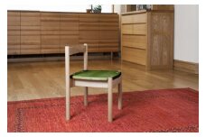 [オークヴィレッジ] 子どもイス(緑) [1391] 家具 国産 椅子 子供椅子 木製 インテリア 子供 国産材 天然 無垢材 ナチュラル 天然木 [mt1574]