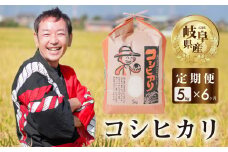 【 定期便 】 コシヒカリ 5kg × 6回 米 こめ ごはん 白米 岐阜県産 本巣市 お米 精米 おにぎり 弁当 こしひかり もっちり 旨味 甘い 和食 寿司 アグリード  [mt557]