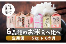 【 令和7年産 】6品種 食べ比べ定期便 5kg ×6回 6か月 計 30kg 米 こめ ごはん 白米 岐阜県産 本巣市 お米 精米 おにぎり 弁当 やわらかい もちもち 旨味 甘い 和食 寿司 アグリード 先行予約 2025年10月下旬頃～発送開始 令和7年 新米