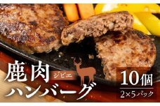 鹿肉ハンバーグ 10個 ジビエ ハンバーグ ジビエハンバーグ (1パック2個入り×5パック) 小分け 冷凍ハンバーグ 赤身 あらびき ぎふジビエ  冷凍 手造り 鹿 肉加工品 [mt1806] 10000円 1万円