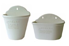 【C-29】ハンギングポット　2サイズ8点セット(ホワイト) 花 ガーデン DIY  ガーデニング 農業  植木鉢 プランター  プランター 30000円