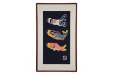 【S-6】郡上本染　額絵　黄腹鯉 インテリア 寝具 収納  壁紙 装飾フィルム  タペストリー 200000円