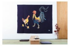 【S-12】郡上本染　タペストリー　岐阜地鶏【高島屋選定品】