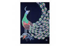 【S-14】郡上本染　タペストリー　孔雀【高島屋選定品】