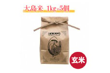 【A-136】「玄米」大島米1㎏×5袋　令和６年産 食品  米 雑穀  玄米 10000円