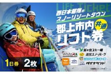 郡上市内スキー場リフト1日券(2枚) カタログギフト チケット  その他 40000円 G0134b