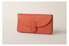 【G0065b】RIPS（革のカシミヤ 郡上市産明宝鹿革レディース財布）ルージュ