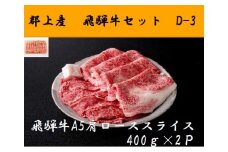 【D-31】郡上産飛騨牛セットD-3［A5等級］肩ローススライス400g×2P