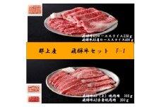 【D-34】郡上産飛騨牛セットF-1［A5等級］ローススライス250g・肩ローススライス400g・(上)焼肉300gと赤身焼肉300g
