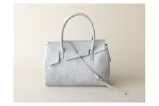 【G0066a】OBI （革のカシミヤ　郡上市産　明宝鹿革バッグ）カラー：ブルーグレー バッグ 小物 ブランド雑貨  バッグ  レディースバッグ  2way 3wayバッグ 210000円