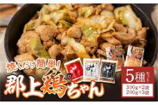 食べ比べ 郡上鶏ちゃん5種セット 味付肉 （鶏肉） / 食品 精肉 肉加工品 鶏肉 セット 詰め合わせ 10000円 鶏ちゃん 明宝家 A-243