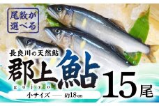 【尾数が選べる】郡上鮎 長良川の天然鮎 小サイズ(約18ｃｍ) 15尾/ 食品 魚介類 水産加工品 その他水産物 鮎 アユ 20000円 G0075d