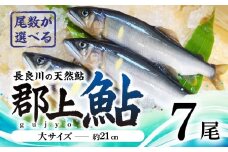 【尾数が選べる】郡上鮎 長良川の天然鮎 大サイズ(約21ｃｍ) 7尾 / 食品 魚介類 水産加工品 その他水産物 鮎 アユ 20000円 G0077c