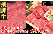 飛騨牛肩ロース・もも焼肉セット  各400g（約6人分）【冷凍】ブランド牛 牛肉 国産 下呂温泉 モモ 下呂市 天狗 牛 飛騨牛 焼肉 焼き肉用