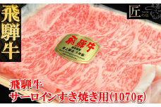 飛騨牛サーロインすき焼き  1070g（7～8人分）【冷凍】ブランド牛 牛肉 国産 下呂温泉 すきやき スキヤキ A5 おすすめ 牛 飛騨牛