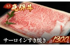 飛騨牛サーロインすき焼き 1300g（9～10人分）【冷凍】ブランド牛 牛肉 国産 下呂温泉 和牛 牛 すきやき 飛騨牛 高級 天狗 下呂市 すき焼用